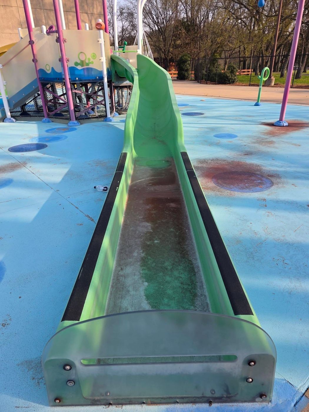 Dull green slide surface before buffing